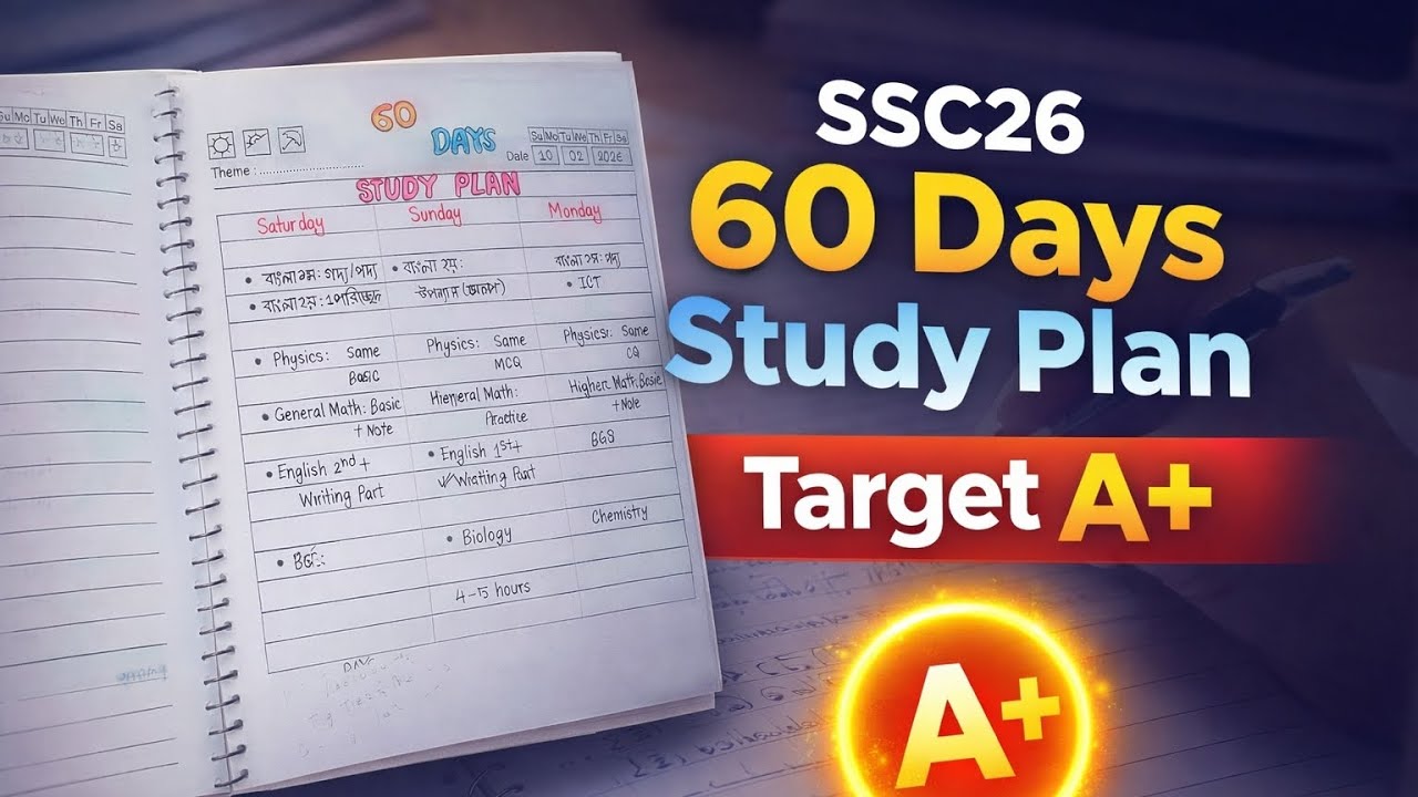 SSC 2026 | 60 Days Study Plan | Target A+ 🎯