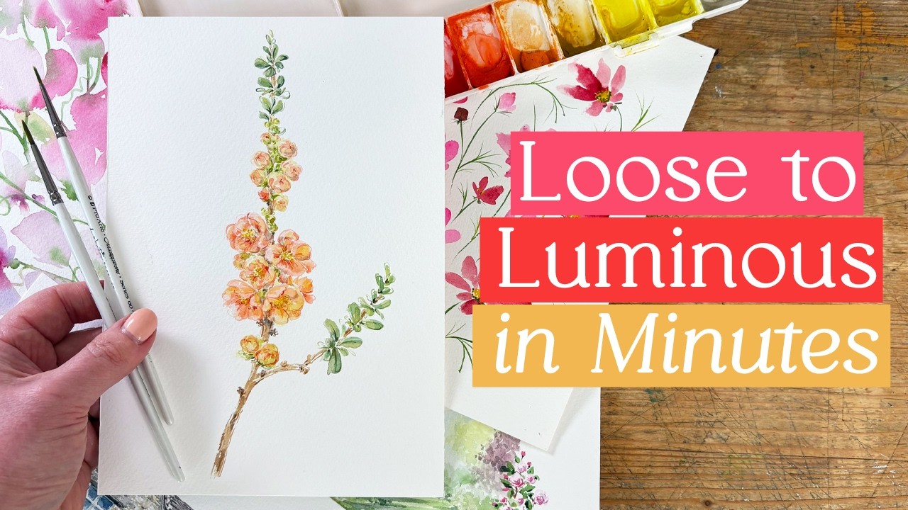 Paint a Japanese Quince in Watercolour | Soft, Light-Filled Floral Tutorial