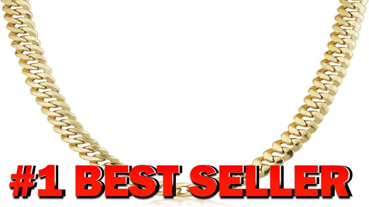 Au Naturale 14k Yellow Gold Miami Cuban Link Chain Necklace (9.3 mm - B0912XNVRY