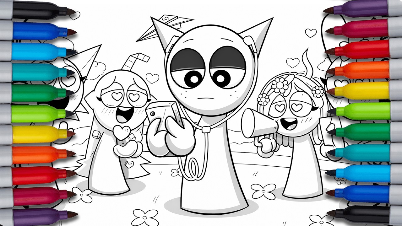 SAD LOVE STORY Gray and...?! Coloring Pages | How to Color INCREDIBOX SPRUNKI?