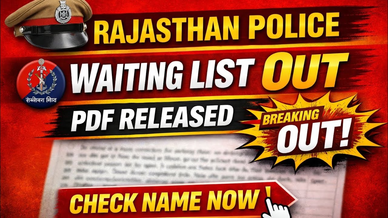 Rajasthan Police Waiting List 2026 Out 🔥| Waiting List PDF Released | Rajasthan Police Latest Update