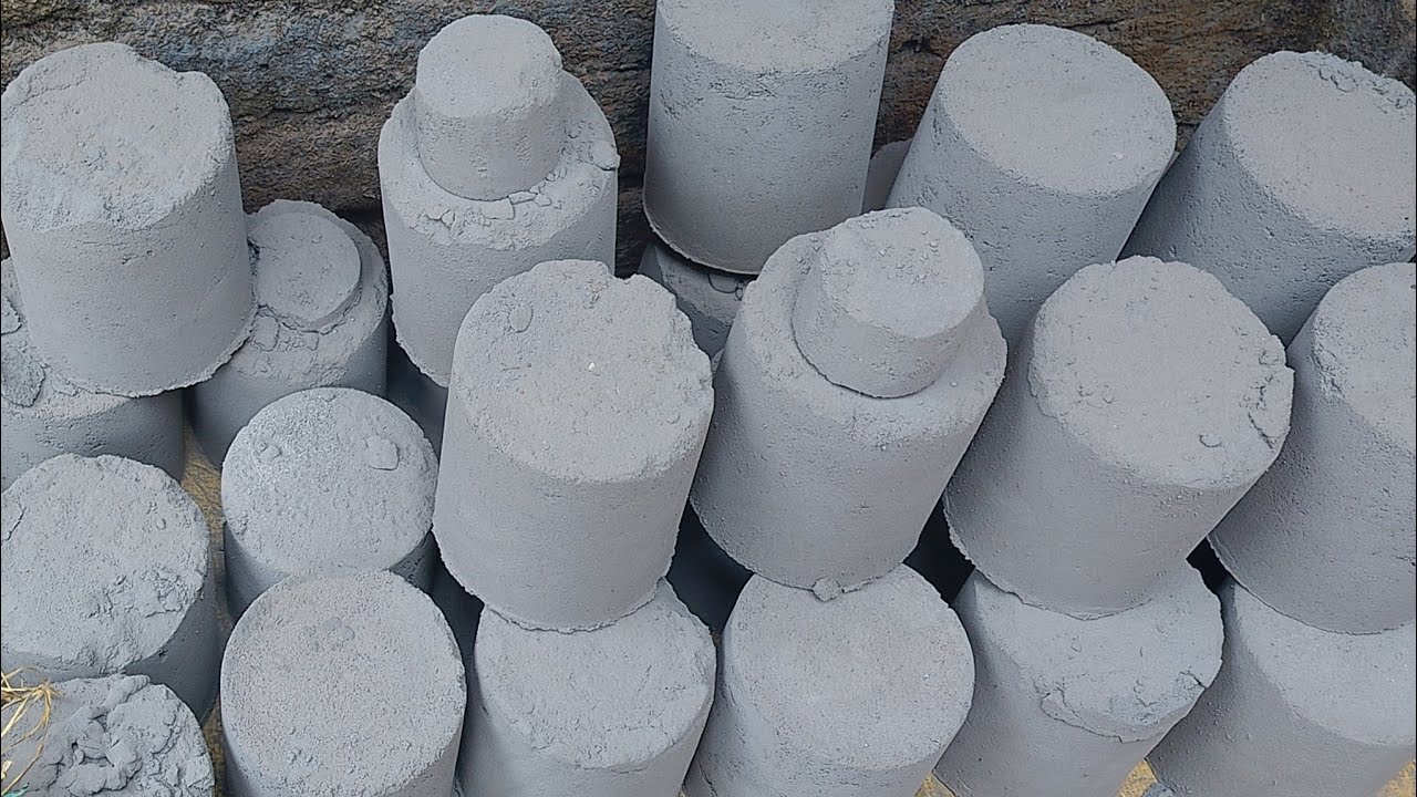 Asmr: Pure Cement Cylinder Shapes Full Dry Crumbling