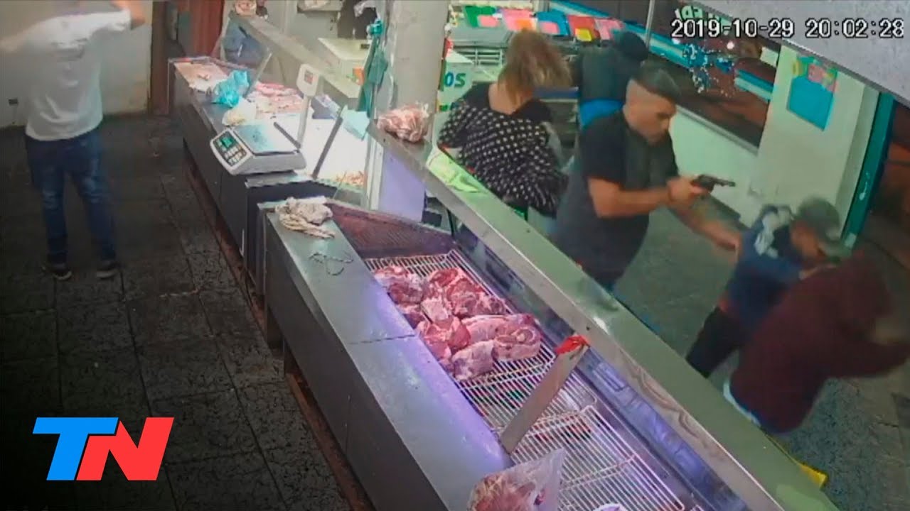 Violento robo y tiroteo en una carnicería de González Catán