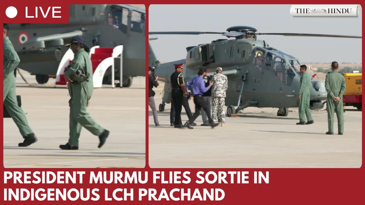 President Droupadi Murmu flies sortie in indigenous LCH Prachand at Jaisalmer Air Force Station