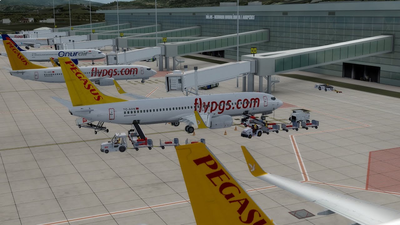 [P3D v4.4] Pegasus Airlines LTFE Bodrum Milas Airport Landing