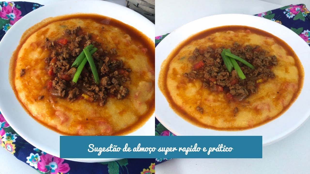 Polenta com carne moida