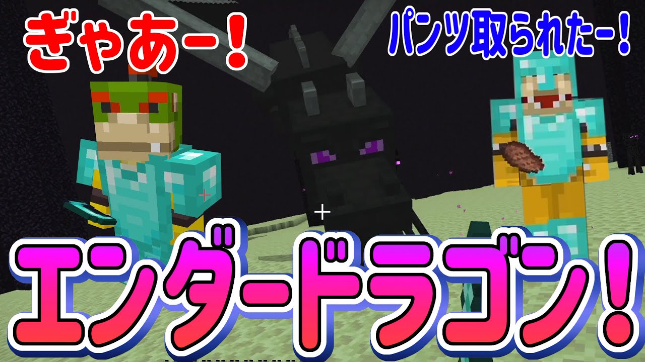 【マインクラフト】４人でマイクラ！ついにエンダードラゴンと対決！ポポが死にまくりで泣きそうに… #27 【ポポのろクラフト】