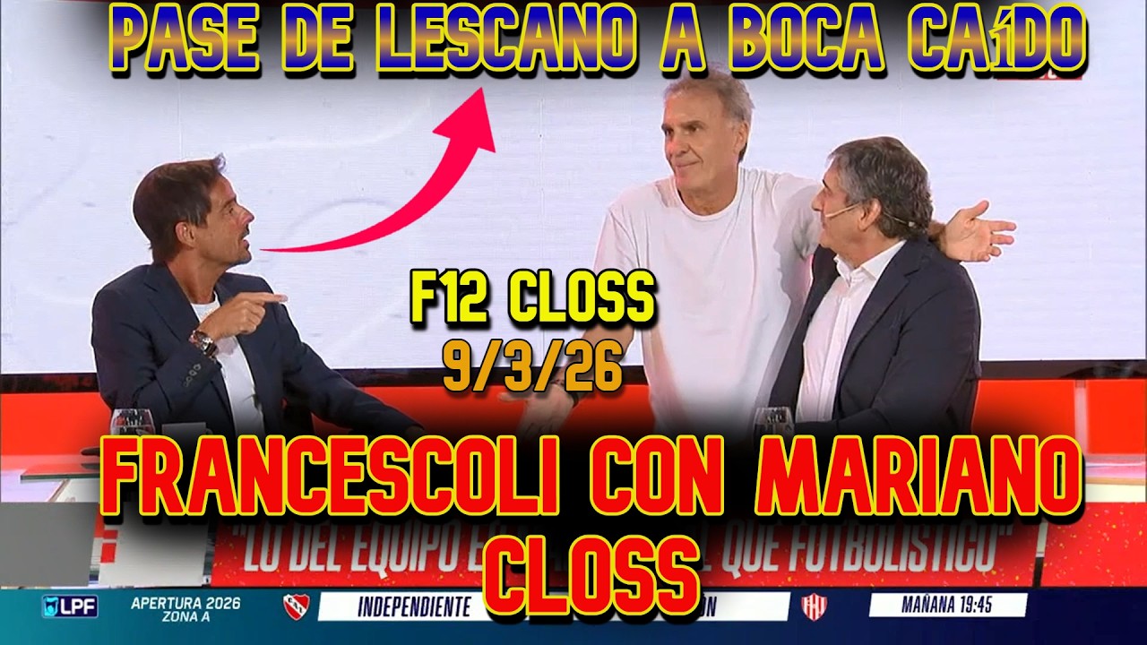 F12/ Se cae el pase de Lescano a Boca. Enzo Francescoli En F12 Closs; Habla de la salida de Gallardo