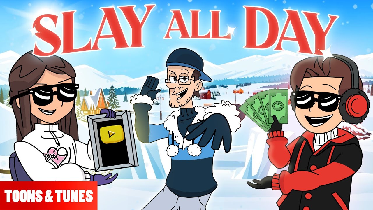 Slay All Day 🎵 FV Family Animated Music Video (FGTeeV Books Style)