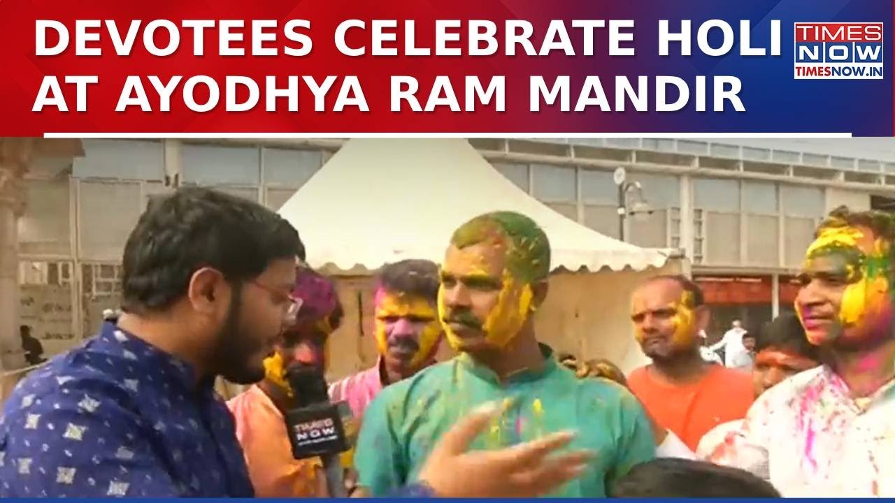 Ayodhya Holi Celebration: Devotees Celebrate Festival Of Colors At Ram Temple | Watch Ground Report