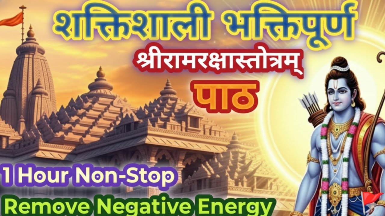 श्रीरामरक्षास्तोत्रम् पाठ | Devotional Music | Remove Negative Energy | 1 Hour Non-Stop