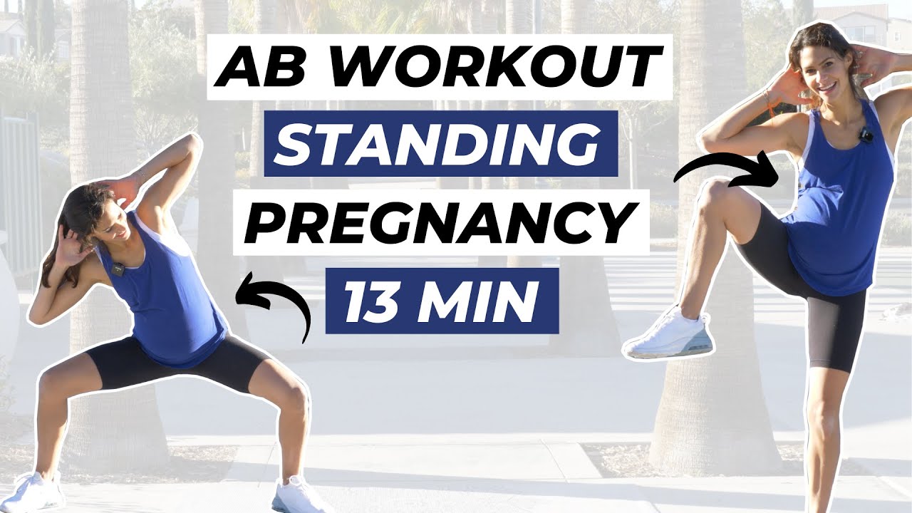 STANDING AB WORKOUT PREGNANCY | 13 Min Prenatal Core Exercises | Music Only! No Equipment!