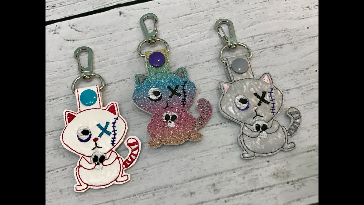 In The Hoop Snap Tab Zombie Kitty Tutorial