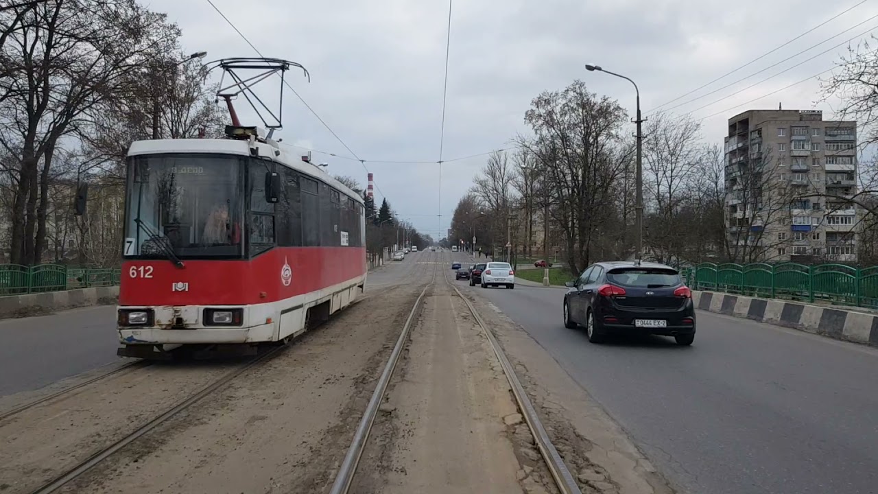 Витебский трамвай. 7 маршрут полностью. пр-т Фрунзе - ДСК. Часть 2. 20.04.2021