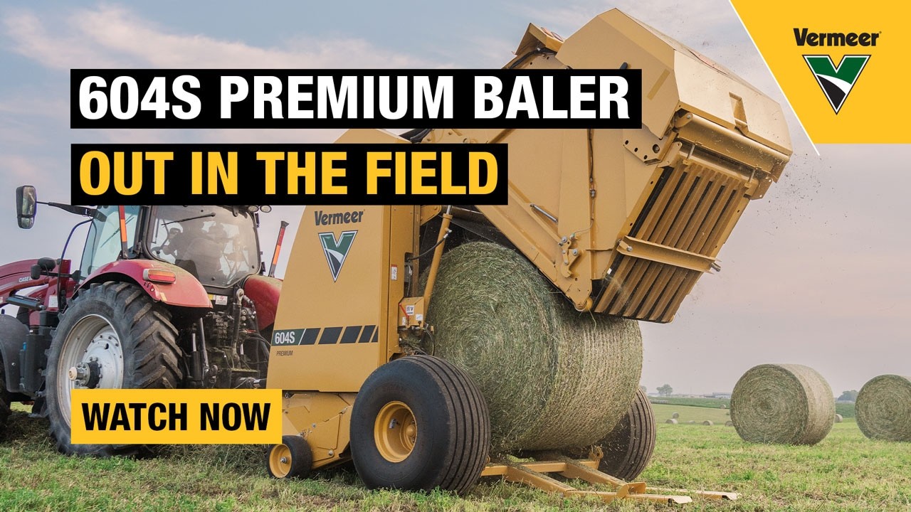 Vermeer 604S Premium baler working in second cutting alfalfa