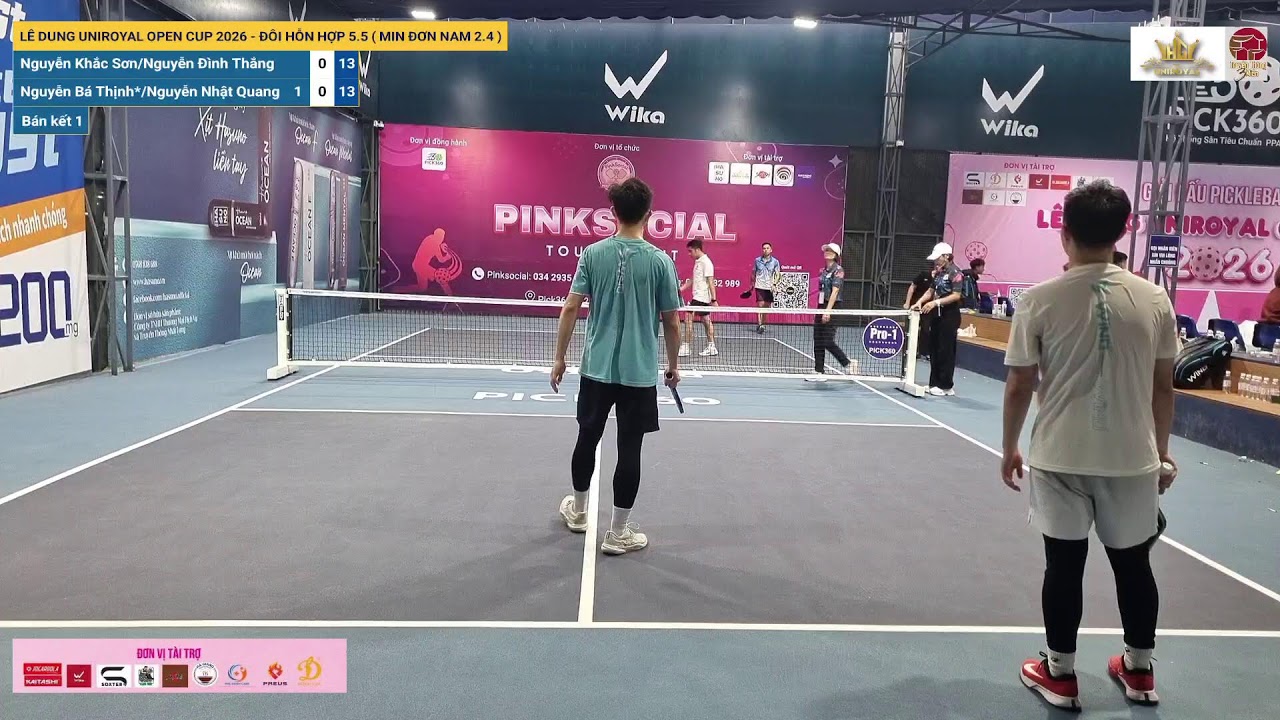 LÊ DUNG UNIROYAL OPEN CUP 2026 - ĐÔI HỖN HỢP 5.5 ( MIN ĐƠN NAM 2.4 ): TRẬN ĐẤU V6-B1