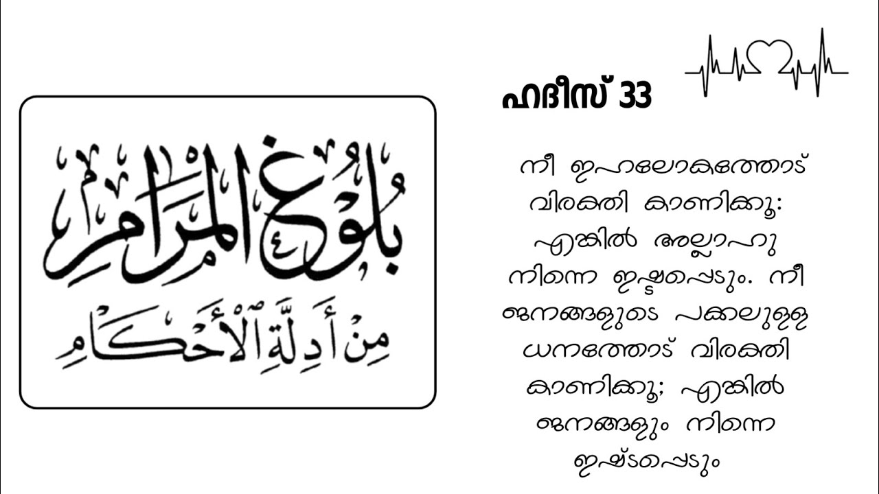 അല്ലാഹുവും ജനങ്ങളും ഇഷ്ടപ്പെടാൻ | ബുലൂഗുൽ മറാം | ഹദീസ് 33 | സലഫി മസ്ജിദ് അടിമാലി 