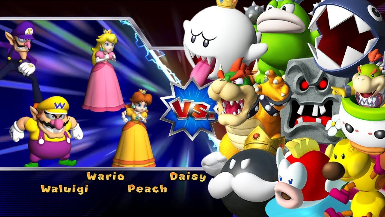 Mario Party 9 Boss Rush - Daisy Peach Wario Waluigi