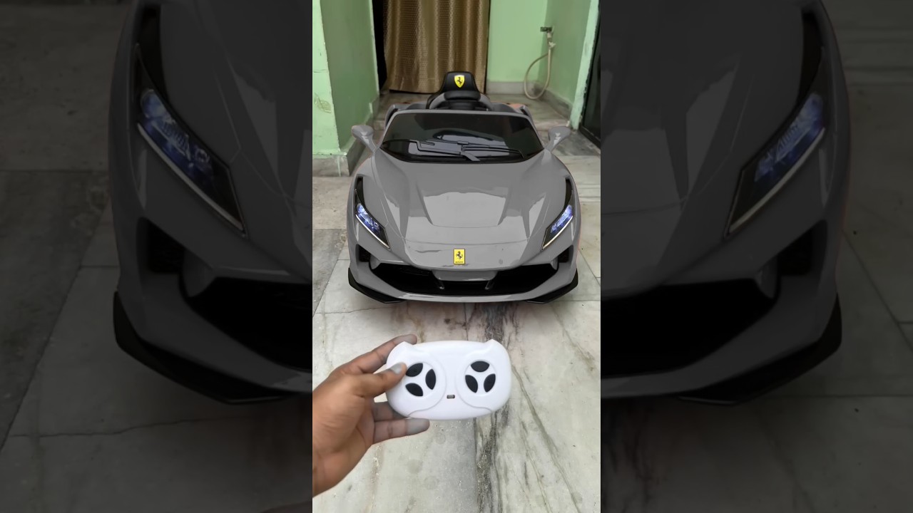 Remote Control Power Wheel Ferrari Car Unboxing and Testing with Remote Control 
