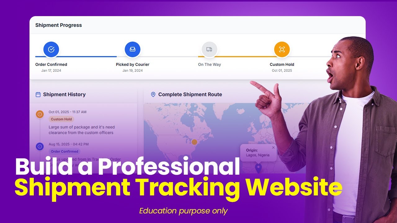 How to Build a Courier & Logistics Tracking Website | Real-Time Shipment Tracker 2025