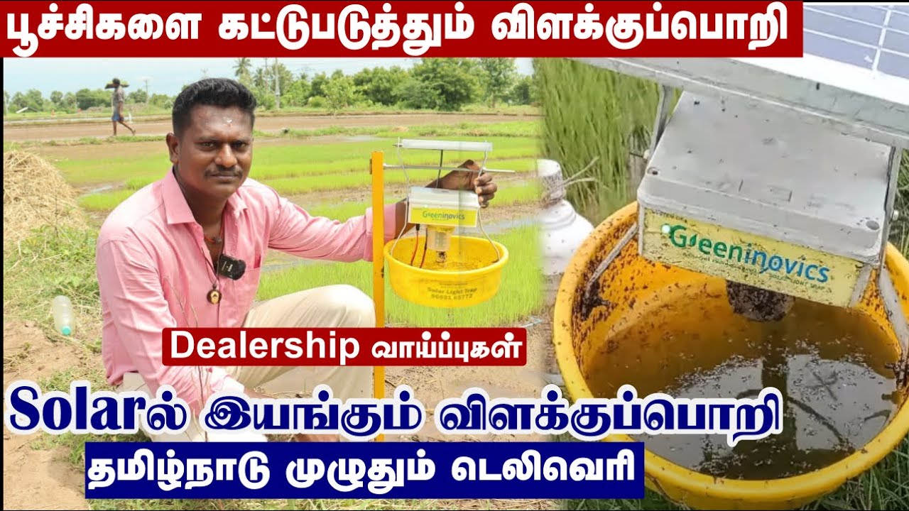 குறைந்த செலவில் வயலில் பூச்சிகளை கட்டுப்படுத்தலாம் | சூரிய விளக்கு பொறி | Solar Insects Light Trap