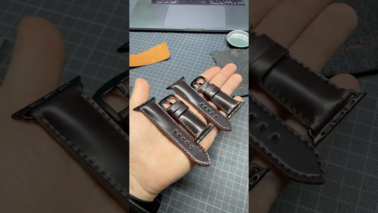 ⌚️How I make watch starp of Horween Shell Cordovan🐴 #asmr #leathercrafts