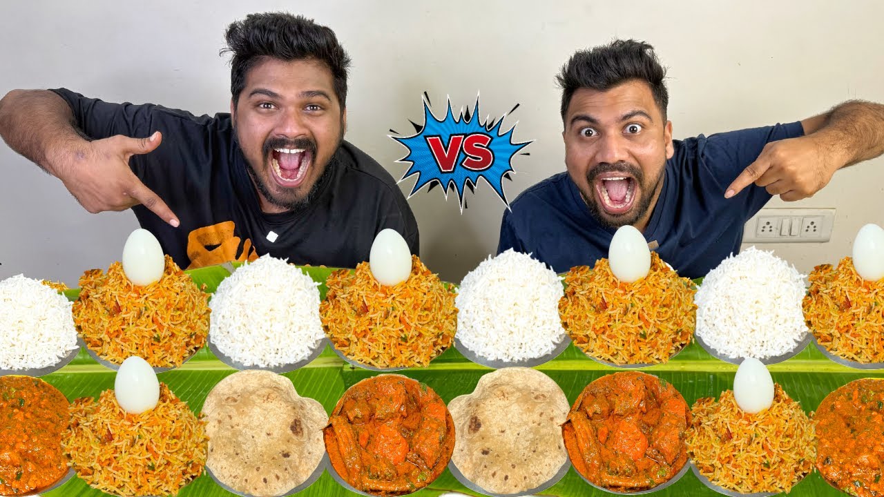 16 PLATE MUTTON BIRYANI, WHITE RICE, BOTI FRY, CHICKEN FISH & EGG EATING CHALLENGE😱🔥