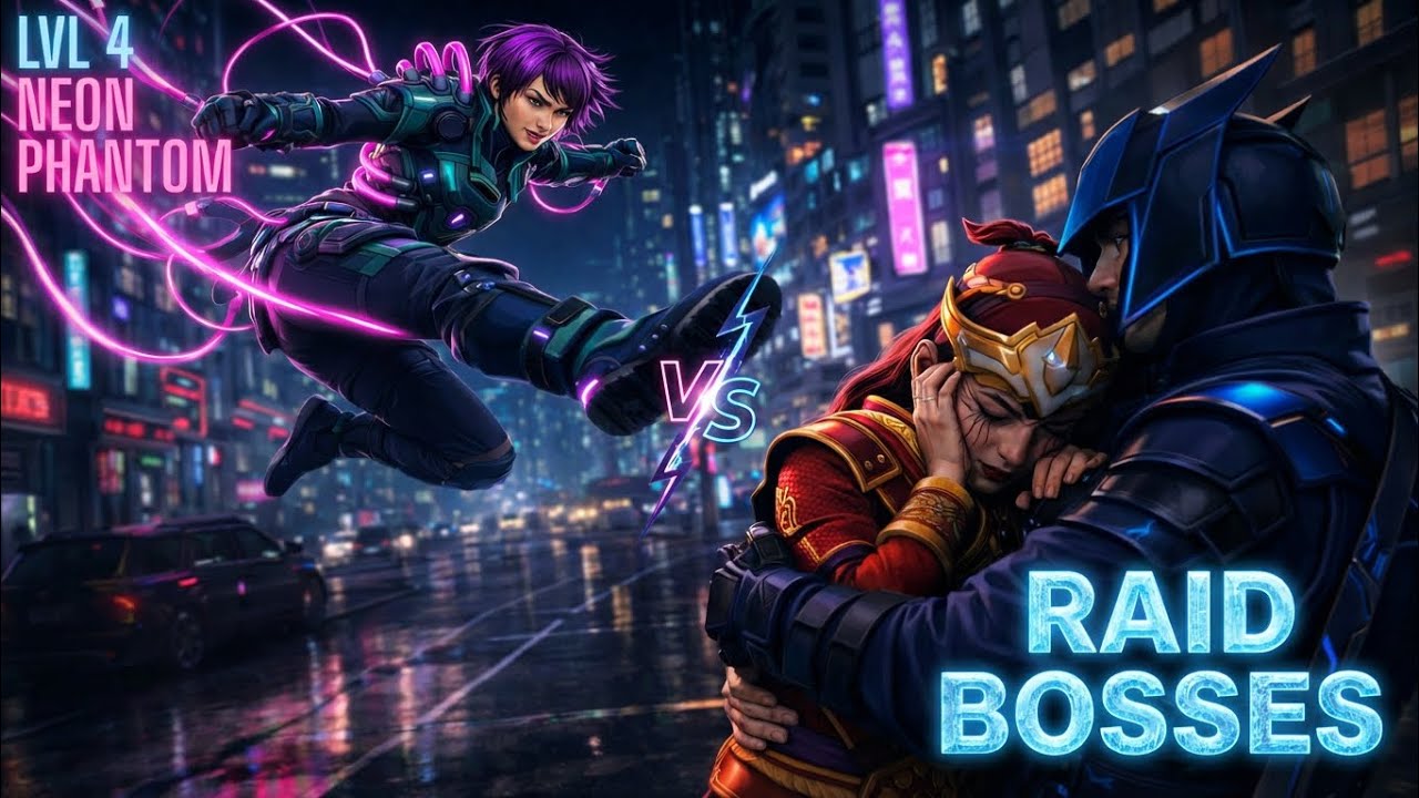 Level 4 Neon Phantom vs Raid Bosses 😱 | Shadow Fight 3