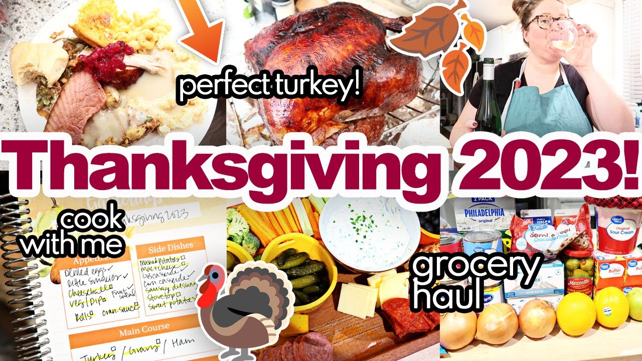🦃 HUGE THANKSGIVING DINNER 2023! Prep, shop and cook with me!