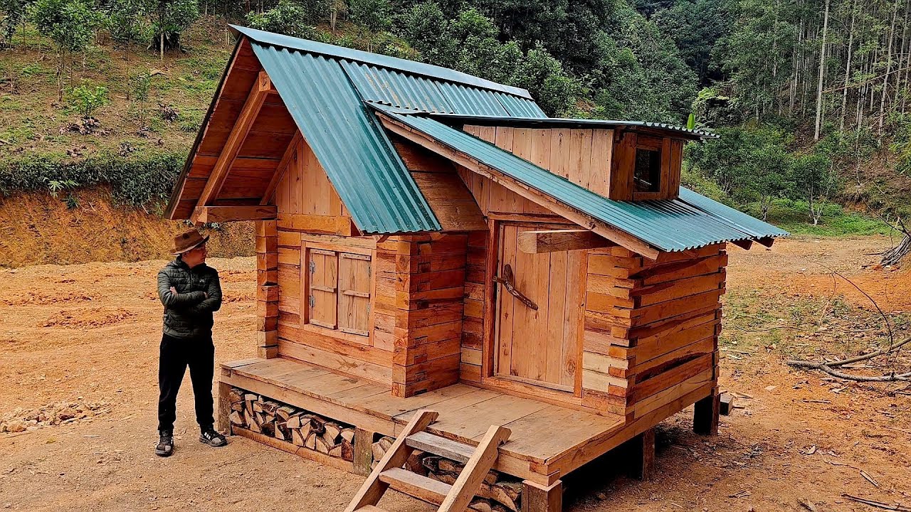 Building a winter cabin in a remote area | Completing the cabin.