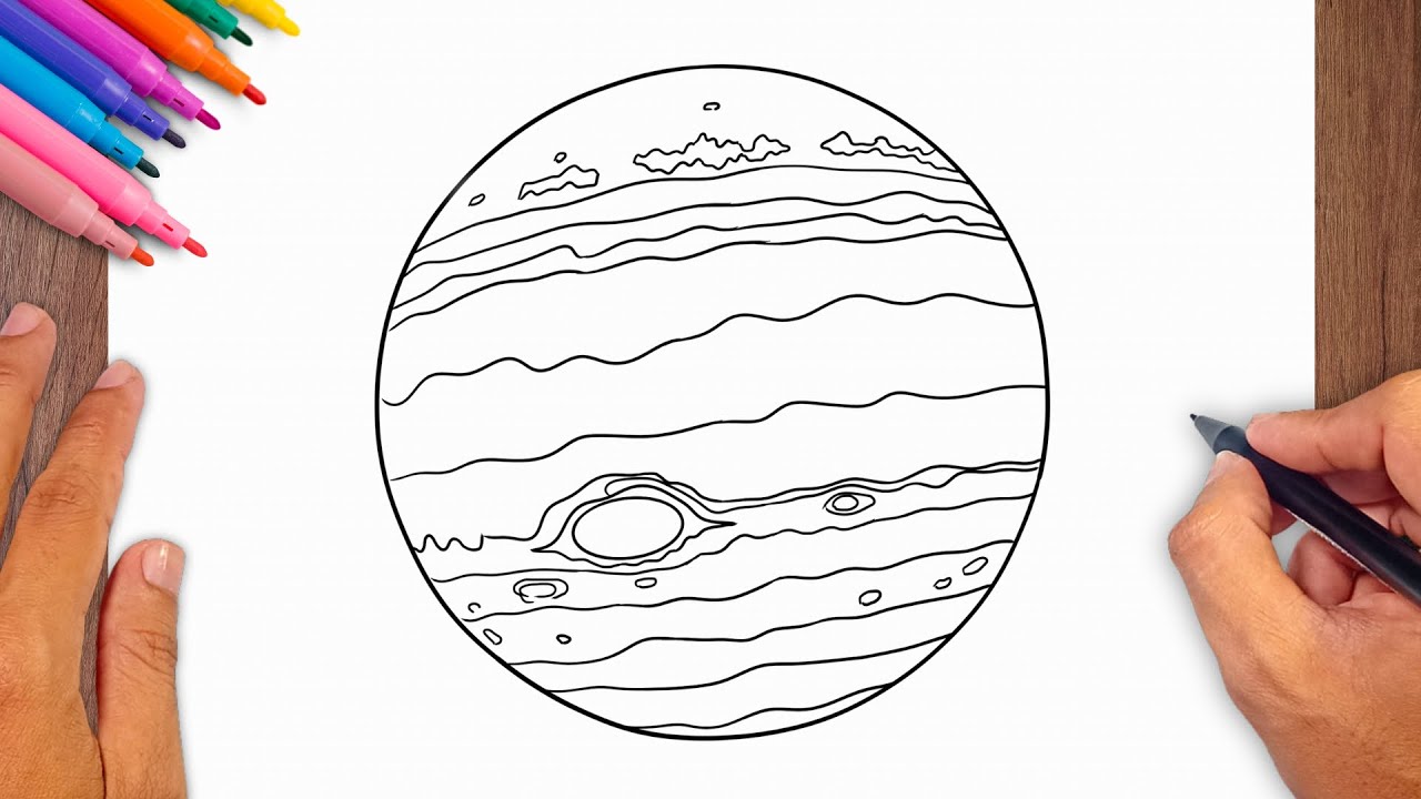 How to draw Jupiter Planet - Jupiter Drawing Ideas
