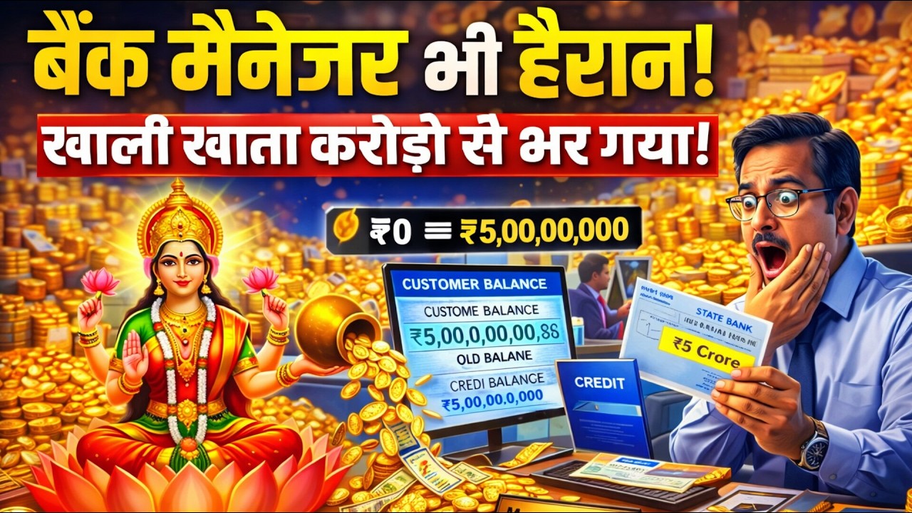 बैंक मैनेजर भी हैरान। खाली खाता करोड़ो रुपए से भर गया..🌺maa Laxmi ka sandesh 🌺