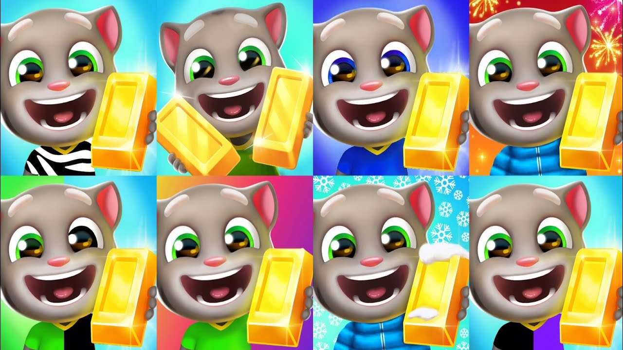 Talking Tom Gold Run Medieval,Skateboard, Candyland,Flying,Wacky Planet,Venice Canals,Cyber City