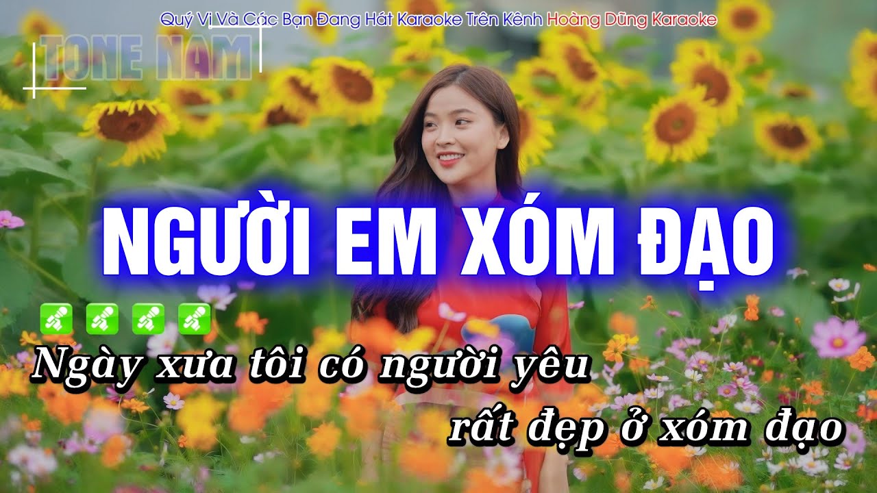 Karaoke Người Em Xóm Đạo (Tone Nam) Beat Chuẩn Cực Hay - Hoàng Dũng Karaoke