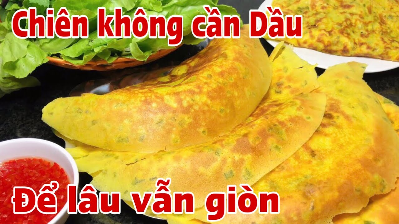 Cách chiên BÁNH XÈO không cần dầu bằng loại chảo nhà nào cũng có.