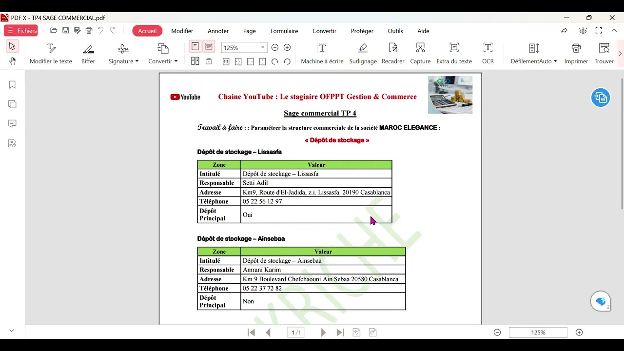 Séance #4# Sage 100 Commercial i7 : Création du dépôt de stockage