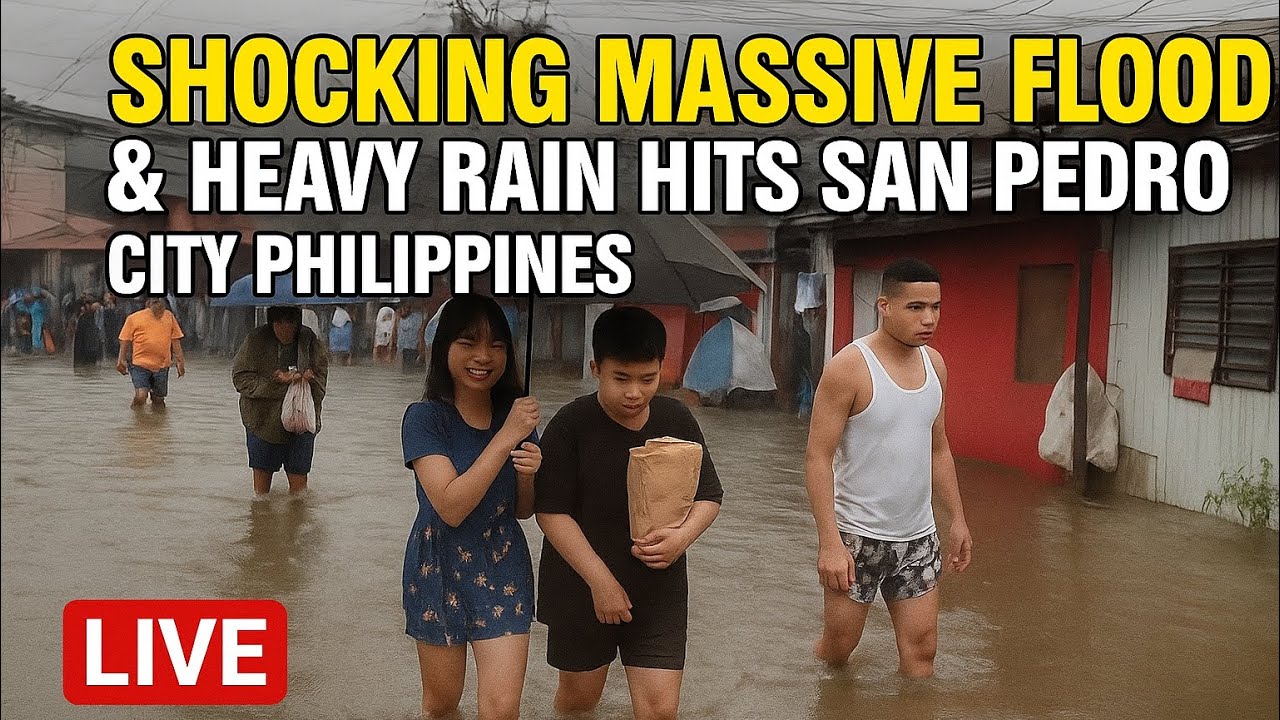 Shocking massive floods & Heavy rain hits san pedro city Philippines 🇵🇭 