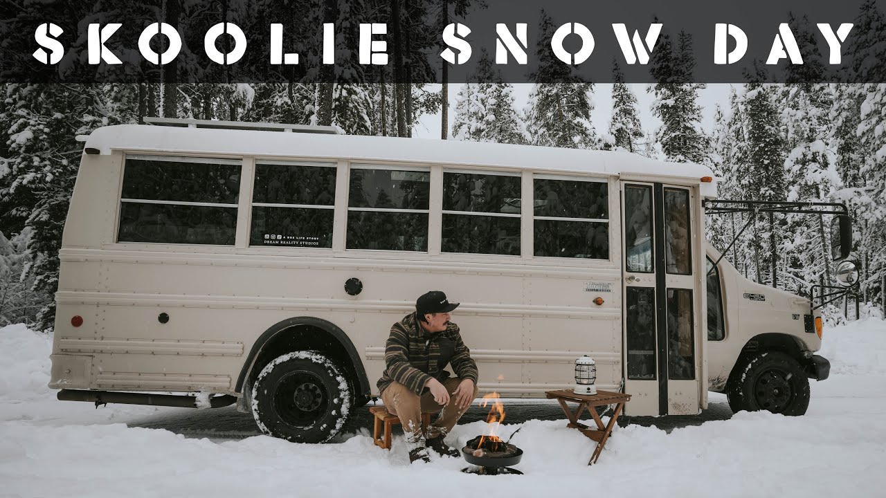 SKOOLIE Snow Day - Winter In A Bus