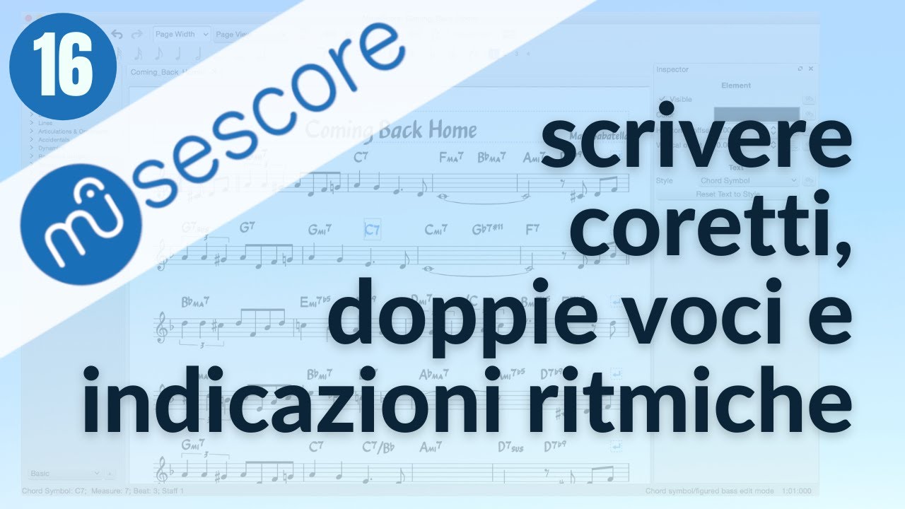 TUTORIAL MUSESCORE #16 scrivere coretti, doppie voci e indicazioni ritmiche