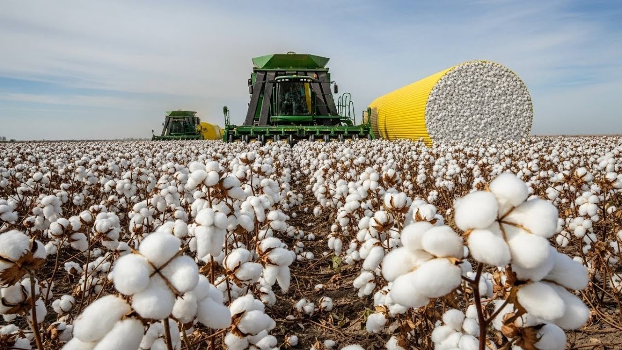 How Farmers Harvest 3.6 Million Tons of Cotton by Machine | Inside Modern Cotton Farming
