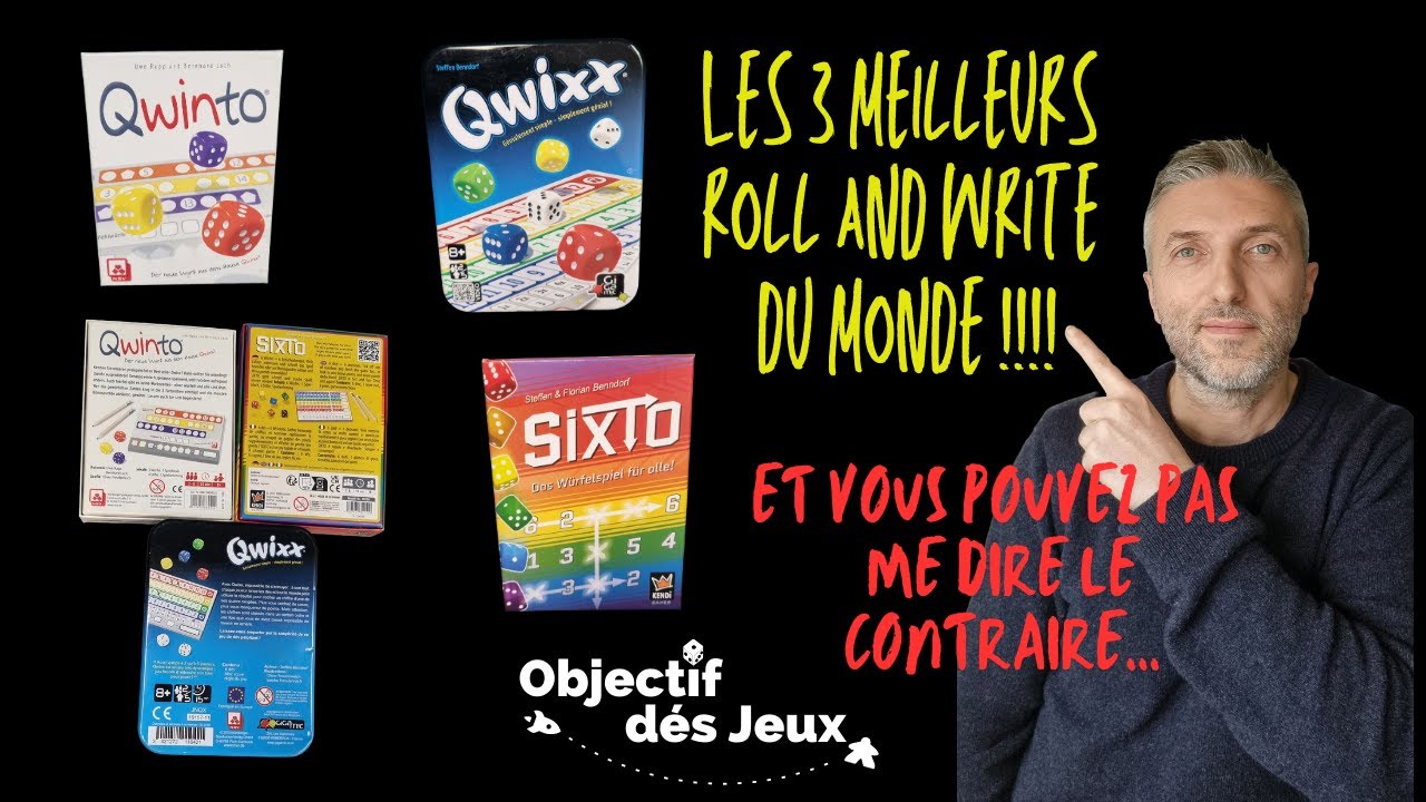 Qwixx, Sixto et Qwinto les 3 meilleurs/ top roll and write.