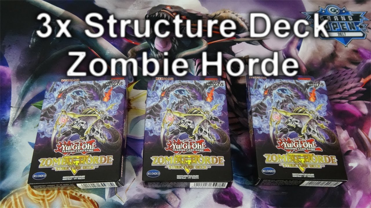 3x YuGiOh Structure Deck ZOMBIE HORDE Opening (4K)