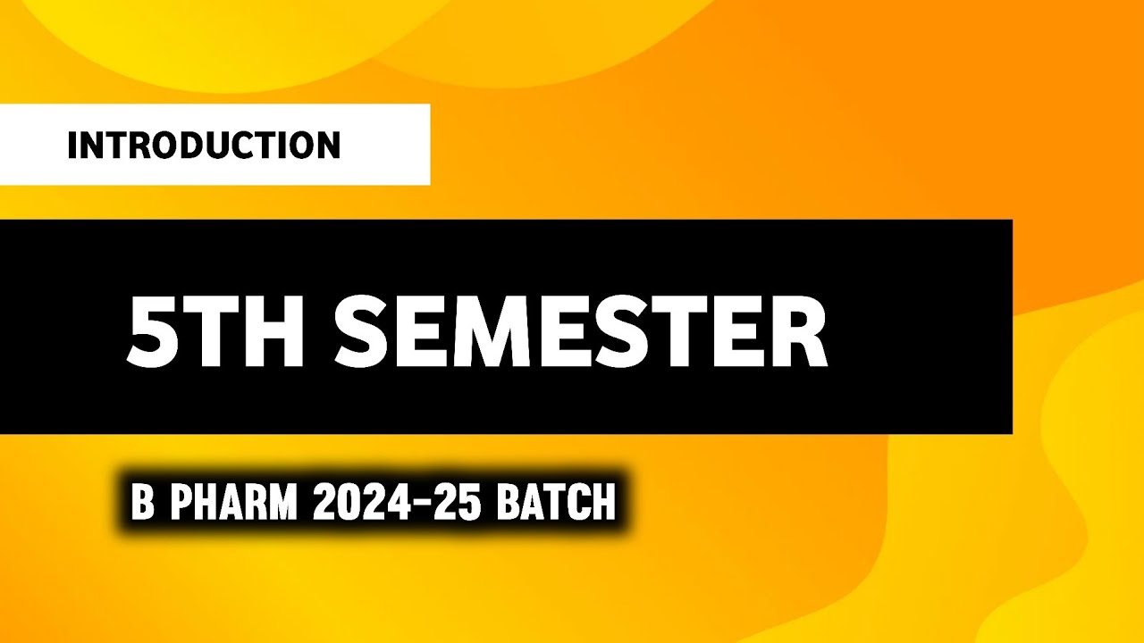 B Pharm 5th Semester | Syllabus | Subjects | Notes | Lectures | Imperfect Pharmacy