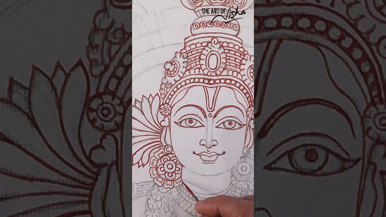 GURUVAYURAPPAN Mural Painting #shorts #mural #art#paintingtutorialforbeginners #skeching #viral