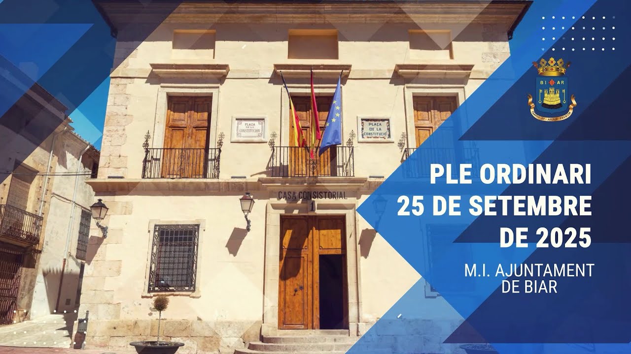 Ple Ordinari Ajuntament de Biar 25/9/25