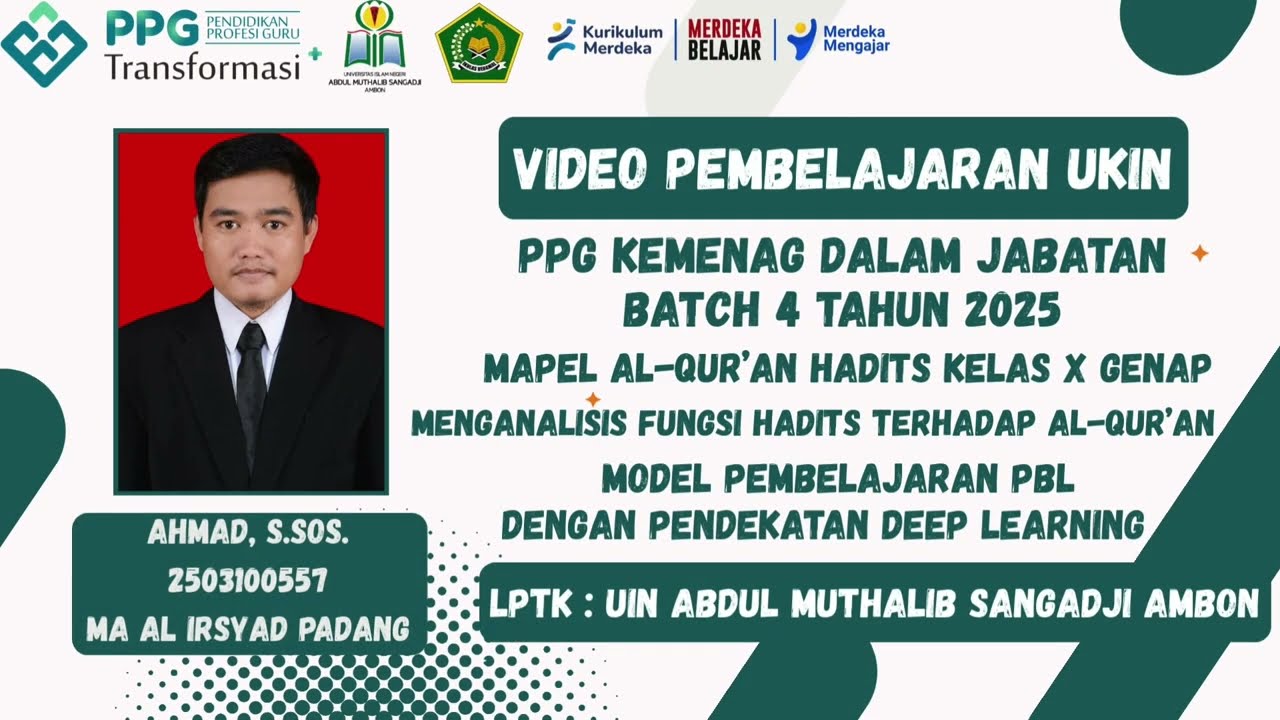 VIDEO UJI KINERJA PPG DALAM JABATAN BATCH 4 TAHUN 2025 | UIN ABDUL MUTHALIB SANGADJI AMBON