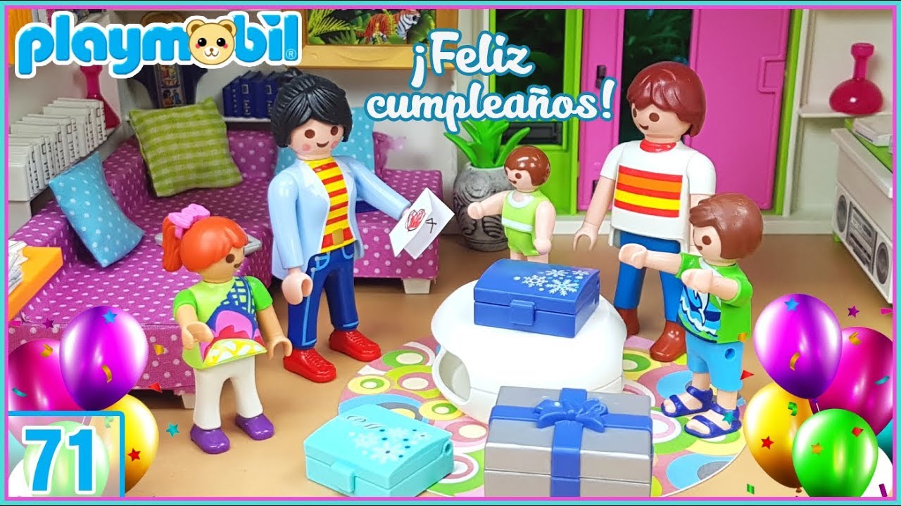 Playmobil 71 - Los regalos de cumpleaños para mamá y Leo lo estropea todo 🎁