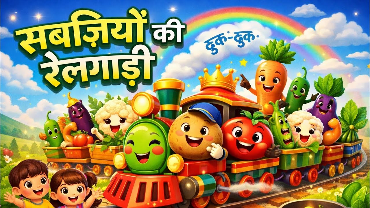 🚂 सब्ज़ियों की रेलगाड़ी | मज़ेदार 3D Kids Rhyme | Healthy Veggies Song for Kids@ChuChuTV @kidstv 