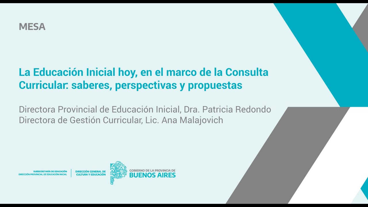 La Educación Inicial hoy, en el marco de la Consulta Curricular. Redondo - Malajovich