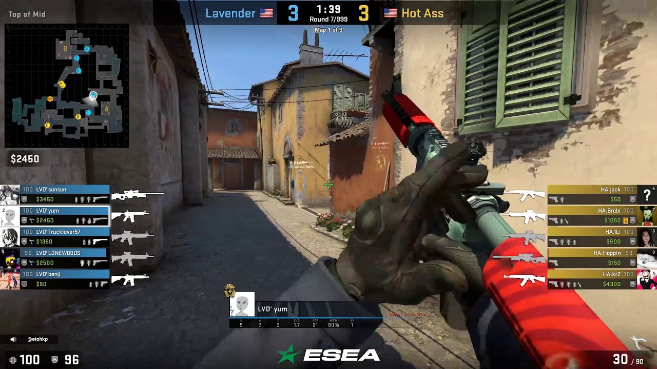 Lavender vs. Hot Ass - ESEA Advanced Season 33 Playoffs with @etohkp